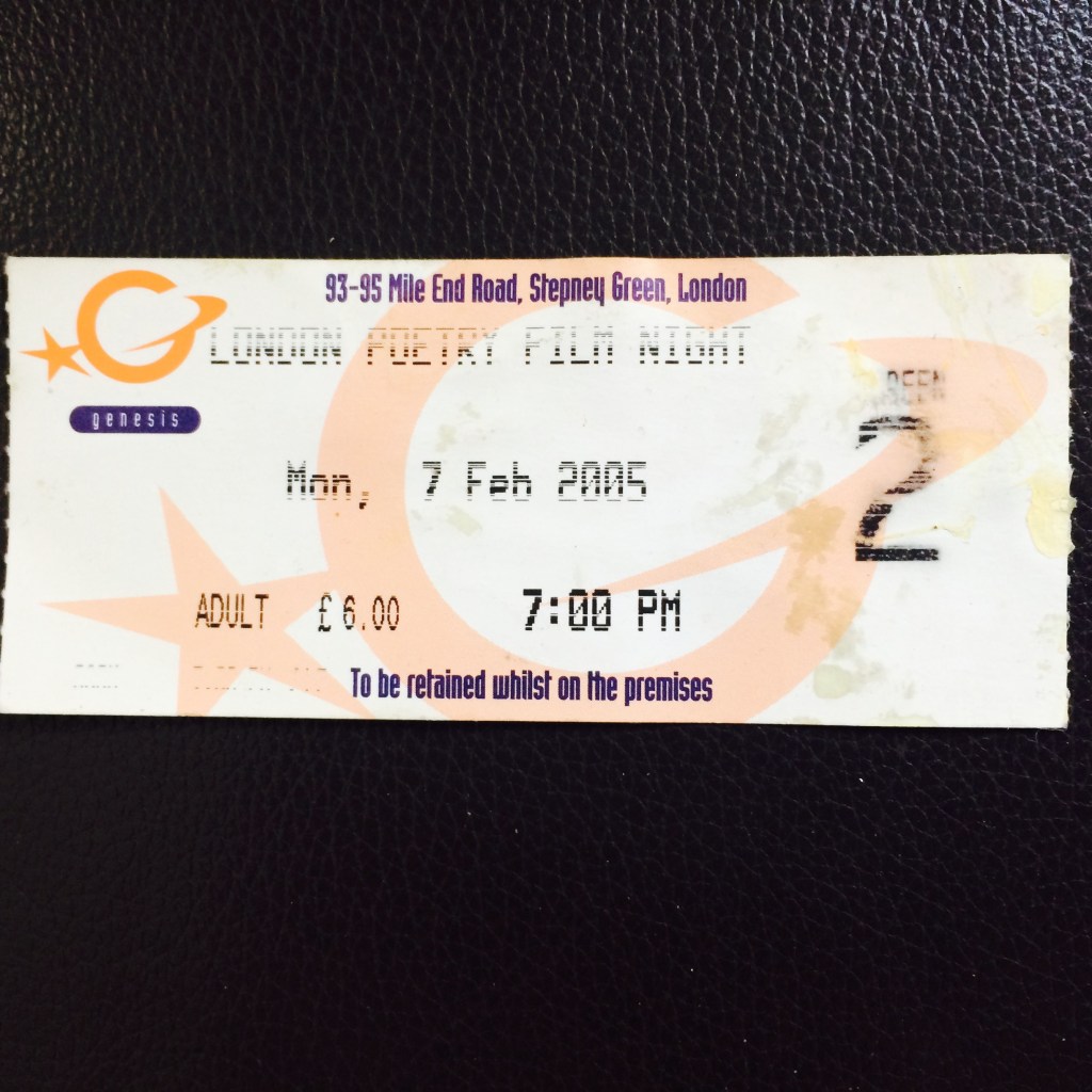 London PoetryFilm Night Ticket