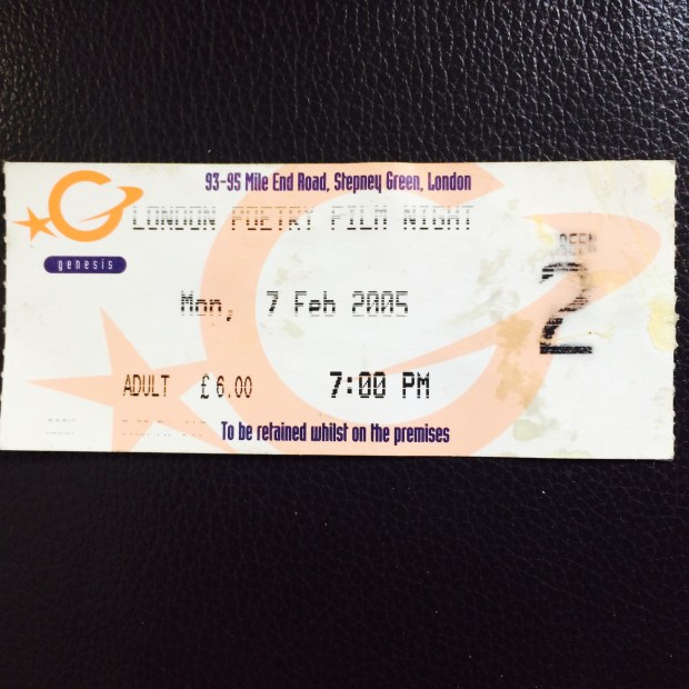 London PoetryFilm Night Ticket